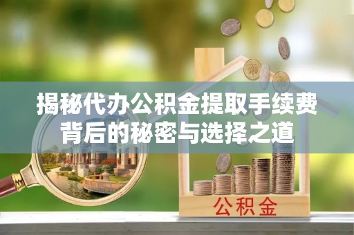 文圣揭秘代办公积金提取手续费背后的秘密与选择之道