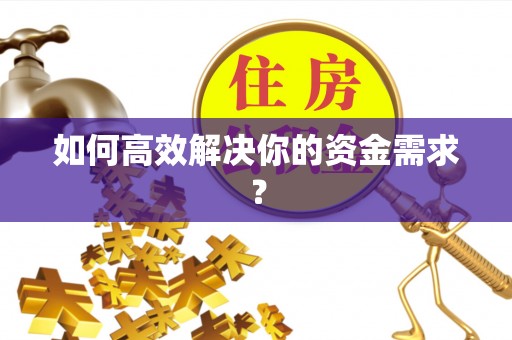 文圣如何高效解决你的资金需求？