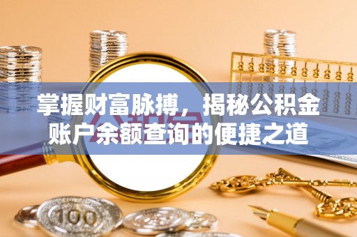 文圣掌握财富脉搏，揭秘公积金账户余额查询的便捷之道