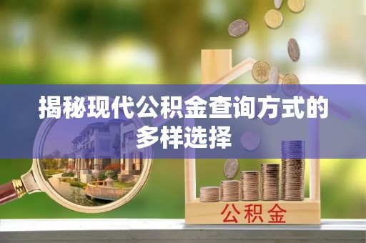 文圣揭秘现代公积金查询方式的多样选择