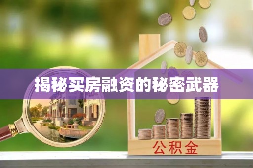 文圣揭秘买房融资的秘密武器