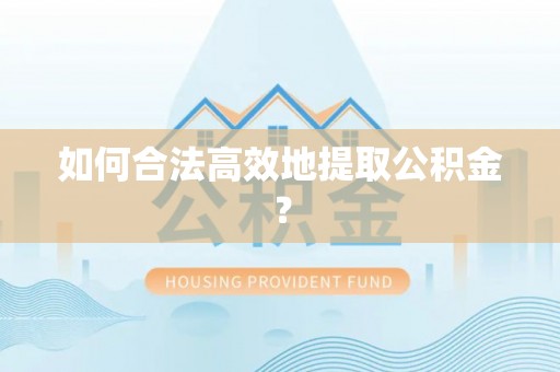 文圣如何合法高效地提取公积金？