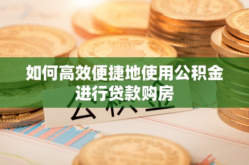 文圣如何高效便捷地使用公积金进行贷款购房